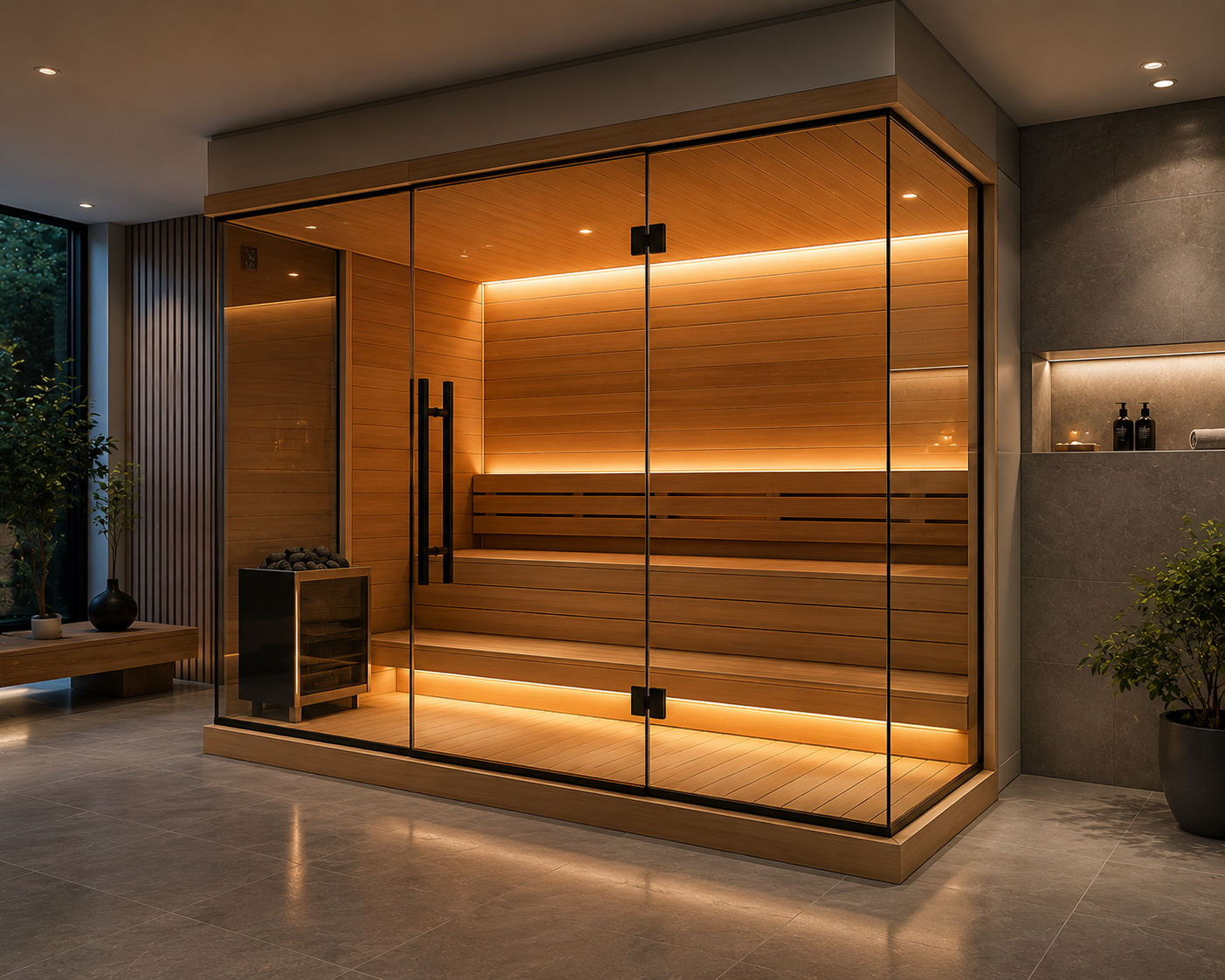 Aurora Luxe Glass Indoor Sauna
