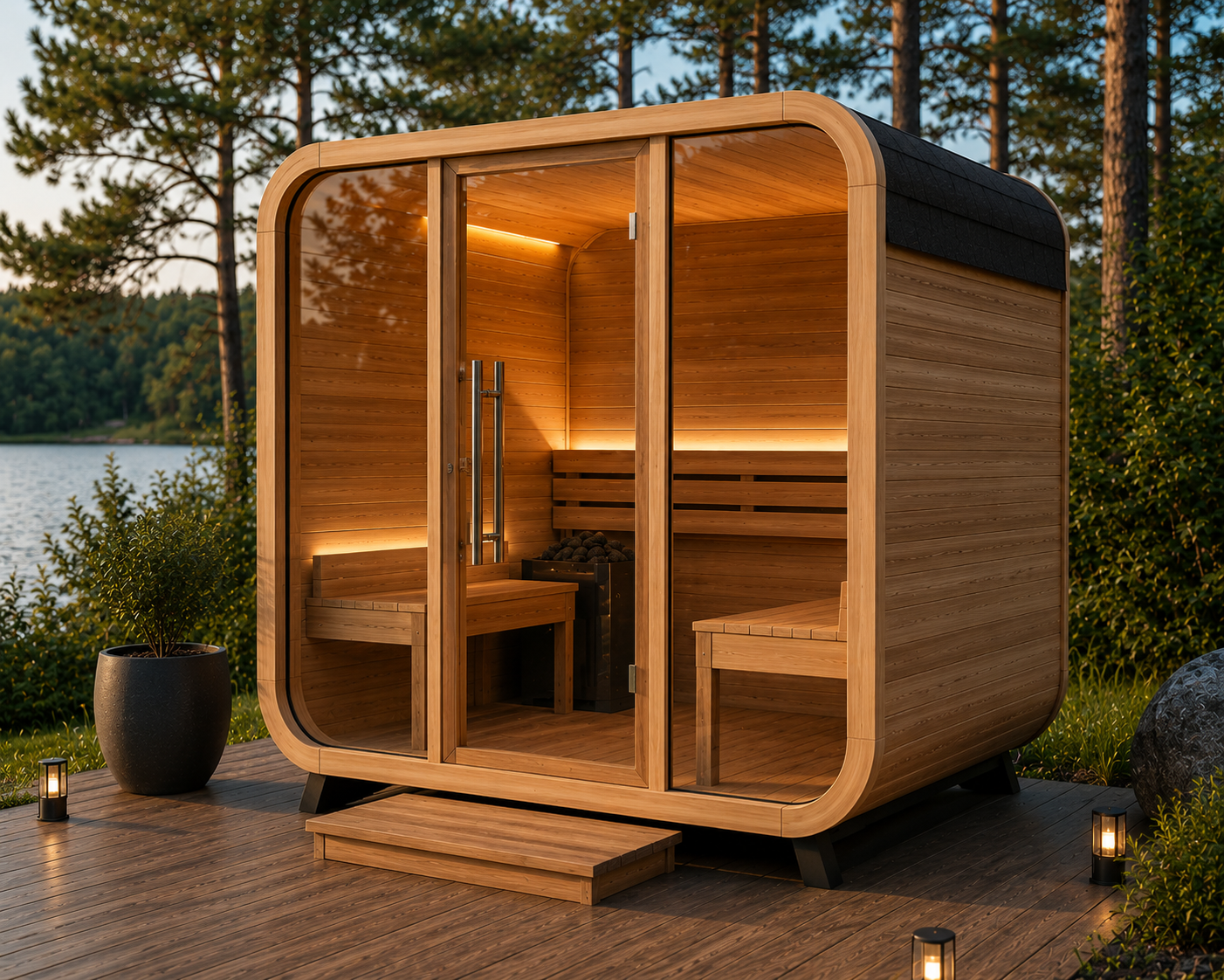 Arctic Haven Cube Barrel Sauna